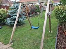 WICKEY Swing Set "Smart One" - Wooden playground for kids - Outdoor play set