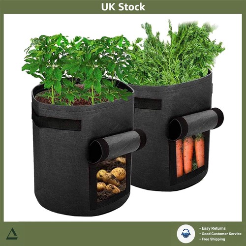 Potato grow bags with harvest - potato,