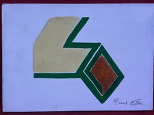 FRANK STELLA  oil painting on  canvas, vtg stamped signed
