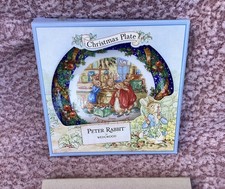 Vintage Wedgwood Peter Rabbit Christmas Plate 2001 Boxed Beatrix Potter Xmas md