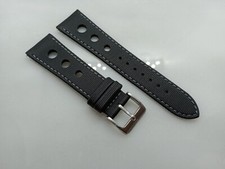 New Zuludiver 22mm Black Perforated Sailcloth Quick Release Watch Strap XF48