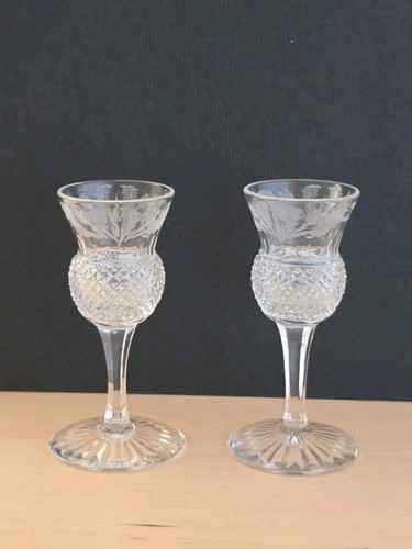 Edinburgh crystal thistle - crystal, pair