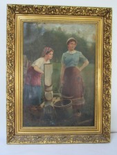 Antique girls at water - 19,