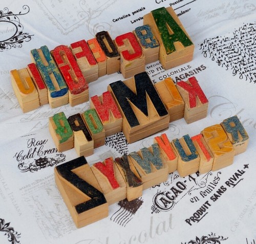 Mixed alphabet letterpress - a-z,