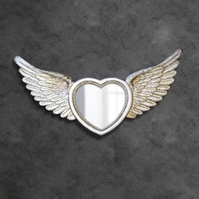 Heart Angel Wings Mirror Large Vanity Silver Photo Frame Ornament Display