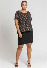 Roman Originals Dress Ladies plus size Glitter Embellished Festive Party Gold