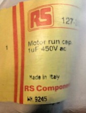 RS - Arcotronics Motor Start Cap. 1.0uF 450VAC 50Hz Stud Mount Spade Lugs