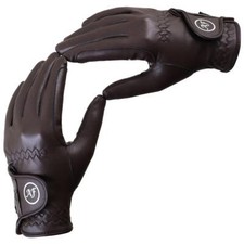 AF Equestrian Horse Riding Gloves LADIES  Sereno Leather Synthetic Brown Stitch