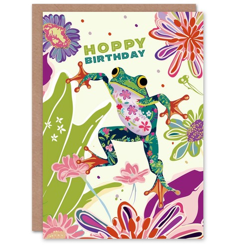 Birthday card hoppy frog - birthday,