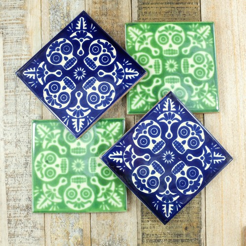 Handmade mexican tile coaster - mexican,