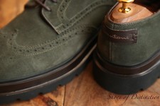 Santoni Green Suede Derby