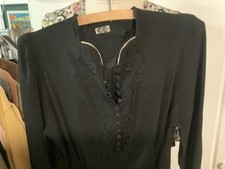 Black dress with belt - black, cc