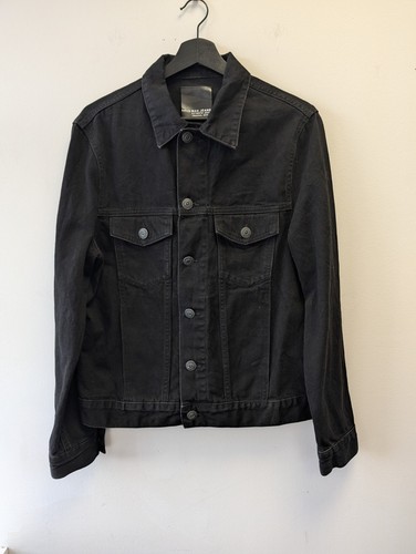 Mng man black denim trucker - man,