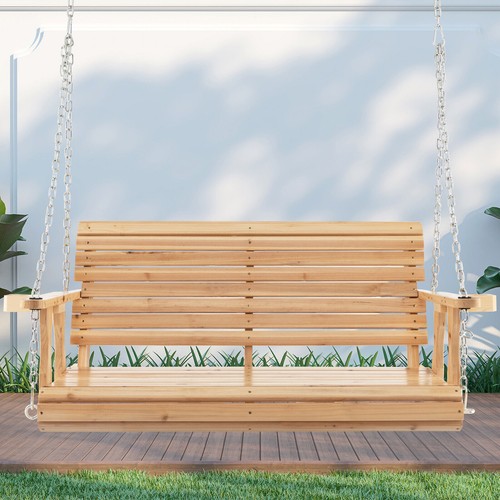 149cm wooden porch - wooden, swing