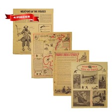 4 Pirate Wall Art Posters