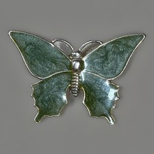 Vintage Green Enamel Butterfly