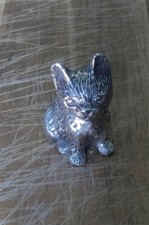 Exquisite Miniature Sterling 925 Silver Cat Figurine 3cm