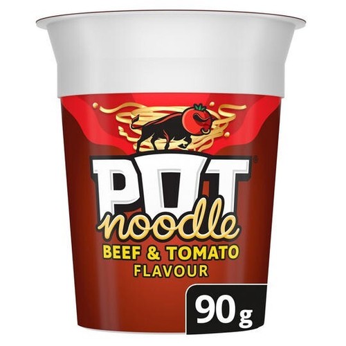 Pot noodle beef and - pot, tomat