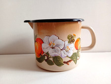 Vintage enamel kitchen jug - enamel,
