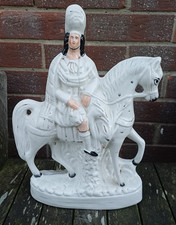 Victorian Staffordshire Flat Back ‘The Huntsman’ Scottish Noble on Horse Figure