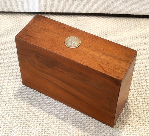 Antique small treen box - antique,