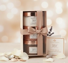White Grace Luxury Bath Body Gift Set Body Creme, Crystal and Polish