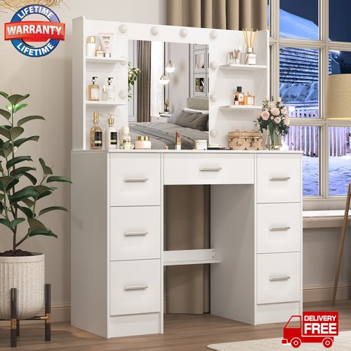 White dressing table with - table, 7