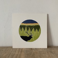 Laughing Owl Press Original Screen Print Artwork Pennsylvania Elk