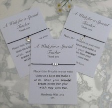 Wish bracelet/A wish for a Special Teacher/ Nursery Assistant/Variations/gift