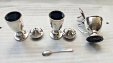 Hallmarked Sterling Silver Salt, Pepper & Mustard Set.