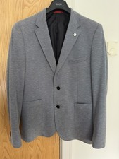 Fisk Of Oslo Men’s Slim Fit Blazer Blue Size 42R EUR 52 Chest 107 CM In VGC