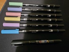 Tombow Fudenosuke Brush Pen & Pastel Coloured Brush Pens Set