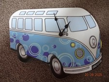 VW VOLKSWAGEN STYLE CAMPERVAN BUS WALL CLOCK - Ex Con'