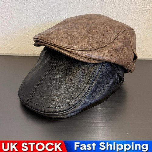 Retro leather plain baker hat - baker,