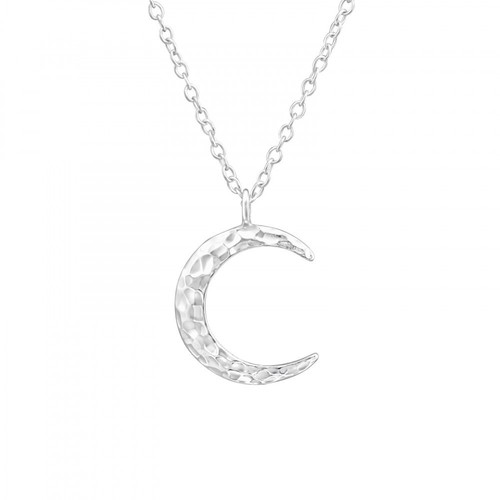 Sterling silver moon necklace - sterling,
