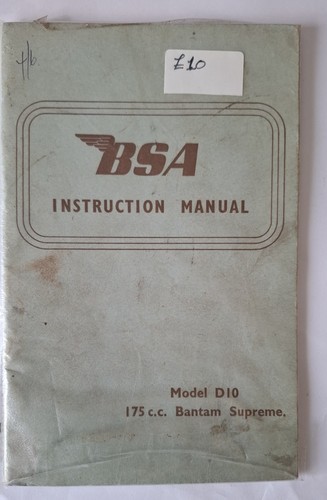 Bsa motorcycle instruction - bsa,