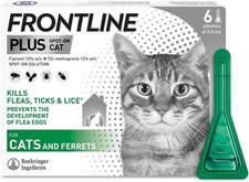 Frontline Plus Flea and Tick Treatment for Cats - Pack of 6