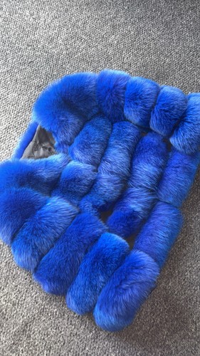 Real fox fur coat womens - , royal