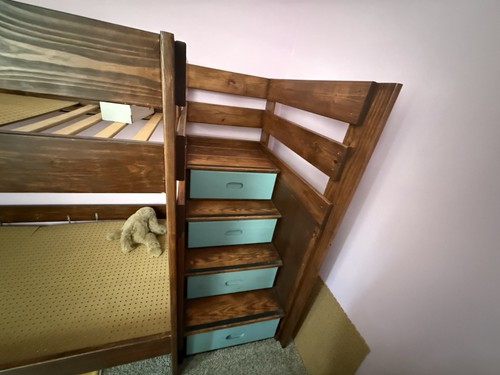Twin wood bunk bed - bunk,