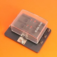 6 Way LED Fuse Box Holder for Standard Blade Fuses with Warning Light 12V 24V