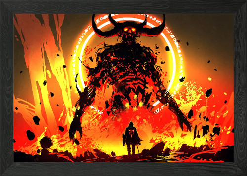 Gate out hell framed - hell, wall