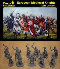 CAESAR MINIATURES 1/72 - H087 European Medieval Knights, 13th Century