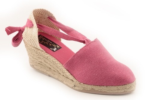 Cotton wedge espadrilles lace - cotton,