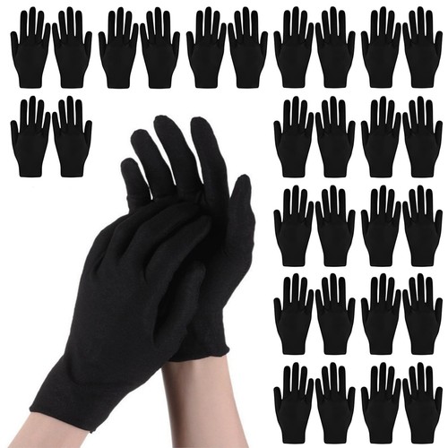 30pcs black cotton gloves - black,