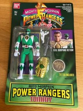 Bandai Power Rangers Auto Morphin Flip Head Green Ranger Tommy  Brand new carded