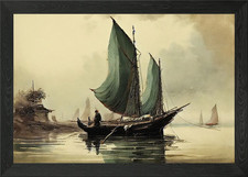 Chinese Junk Boat Framed Wall