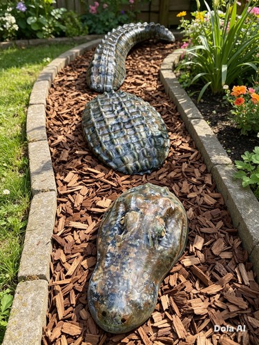Crocodile large stone concrete - crocodile,