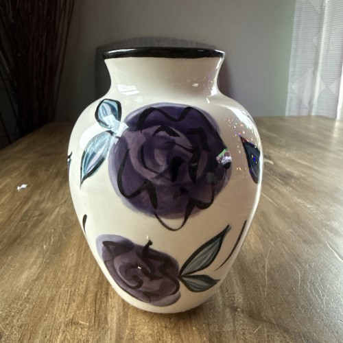 Art pottery vase purple - art,