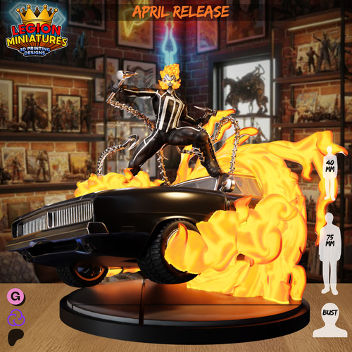Ghost rider car - ghost, resin