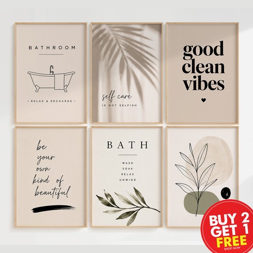 Modern bathroom wall art - wall,